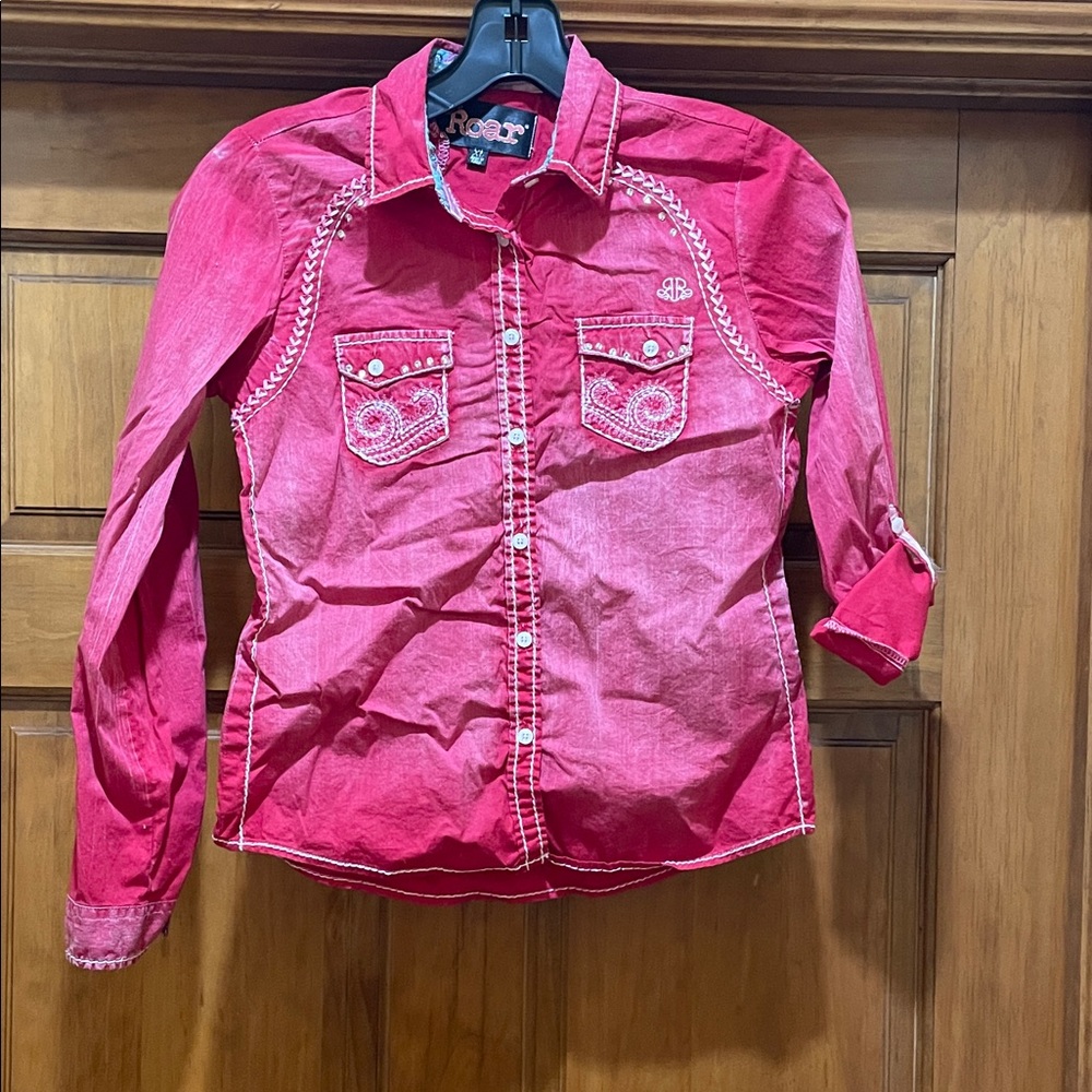 Roar Kids Red Button Down Shirt